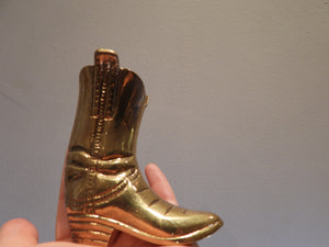 Solid Brass Cowboy Boot Figurine.