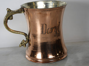 Handmade Copper Beer Mug Engraved Daryl