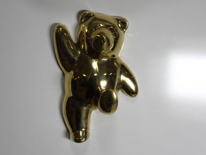 Vintage Brass Bear Hook Wall Hanger