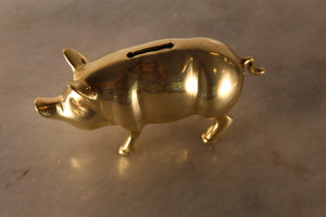 Brass Piggy Coin Bank