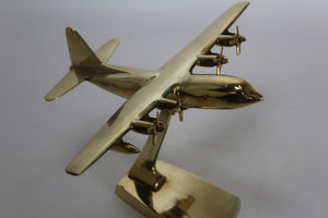 US AIR FORCE USAF LOCKHEED C-130 HERCULES BRASS DESK MODEL AIRPLANE