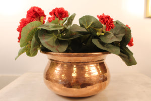 Heavy Round Copper Planter