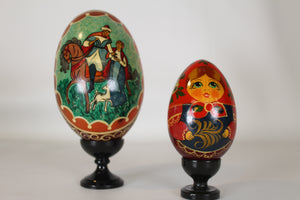Two Russian Wooden  Easter Eggs
