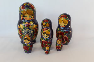Set of 7 Purple Colour Nesting Dolls - Ali's Copper Shop
