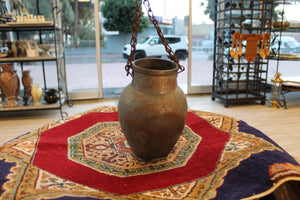 Old Copper   Hanging Pot Vase