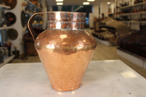 Primitive Dovetailed Hammered Copper Jug