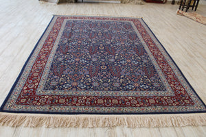 Turkish Navy Blue Hereke Rug - Ali's Copper Shop