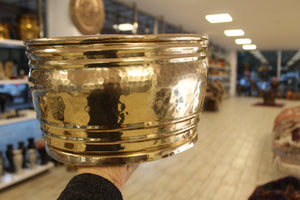 Hand Hammered Oval Brass Planter
