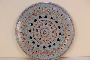 Vintage Blue Copper Tray Hanging Wall Decor - Ali's Copper Shop