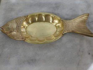 Fish Shaped Brass Decaorative Service Dish