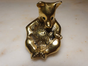Solid Brass Bear Figurine