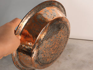 Early Hand Hammered Dovetail Base Copper Bowl