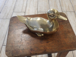 Vintage Solid Brass Duck Figurine