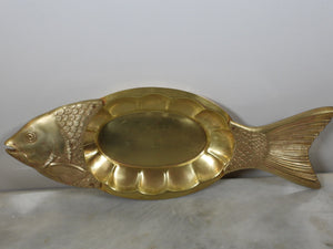 Fish Shaped Brass Decaorative Service Dish