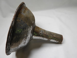 Old Tinned Copper Funnel with Iron Ring