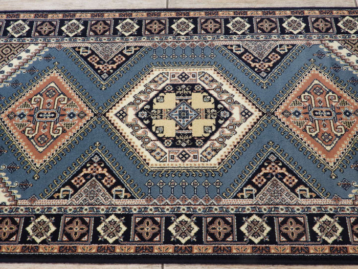 Blue Oriental Wool Machinemade Rug 80x150