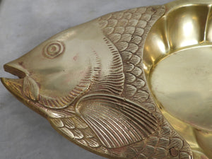 Fish Shaped Brass Decaorative Service Dish