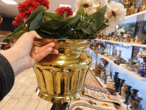 Handhammered Brass Planter Pot