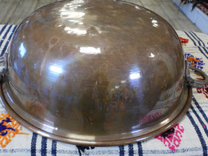 Old Handmade Large Size Copper Bowl with two Handles