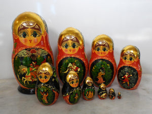 10 Pieces Signed Fairy Tales Matryoshka Doll