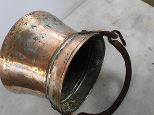 Old Copper Bucket with Iron Handle