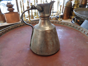 Old Hand Hammered Copper Pitcher Jug