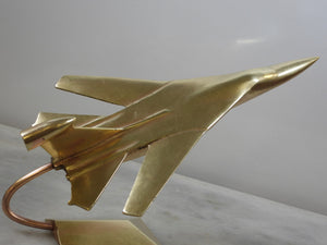 F-111 Brass model Military fighter plane.