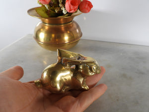 Small Brass Rabbit Figurine