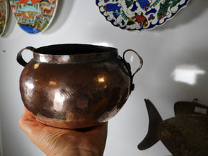 Old  Handmade Copper Pot with copper handles