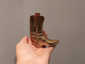 Solid Brass Cowboy Boot Figurine.
