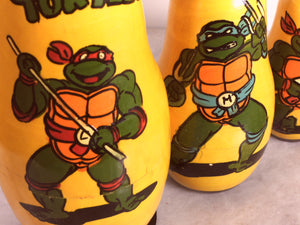 Vintage Handpainted 7 set of Teenage Mutant Ninja Turtles Nesting Dolls