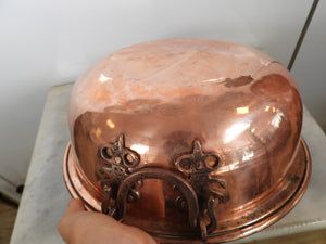 Old Handmade Large Size Copper Bowl with two Handles