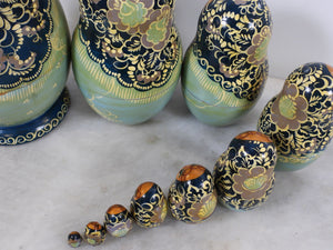 10 Pieces Green Signed Matryoshka Doll