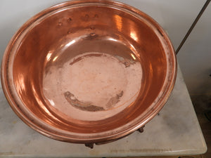 Old Handmade Large Size Copper Bowl with two Handles