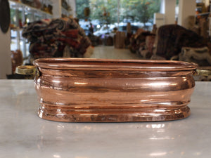 Small Handmade Oval Copper Planter