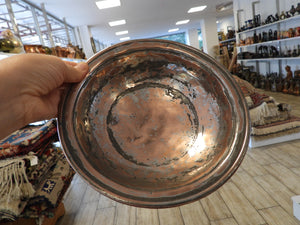 Small Handmade Round Copper Shallow Bowl