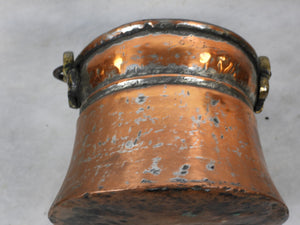 Old Copper Bucket with Iron Handle