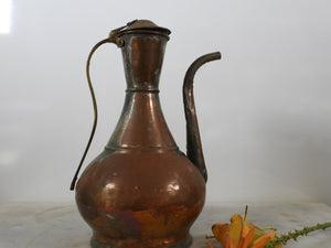 Old Copper Pitcher with Brass Handle