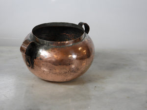 Old  Handmade Copper Pot with copper handles