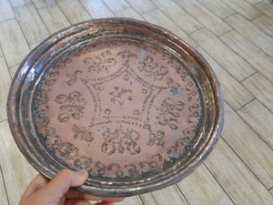 Old Handcrafted Turkish Round Tray