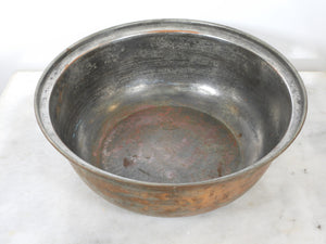 Old Large Handmade Copper Bowl