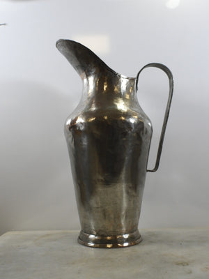 Vintage Hand-Hammered Turkish Copper Pitcher | Large Rustic Water Jug
