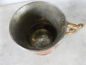 Handmade Copper Beer Mug with Fancy Handle