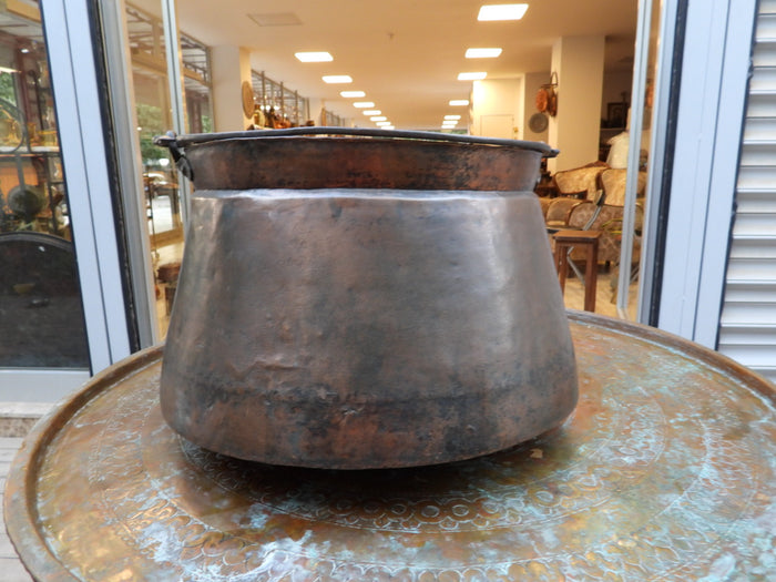 Large Old Copper Bucket