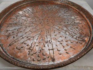Hand Engraved Copper Service Tray/ Wall Decor