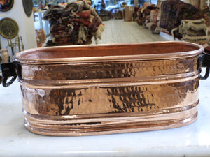 Hand Hammered Oval Copper Planter