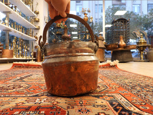 Old Copper Bucket with Iron Handle