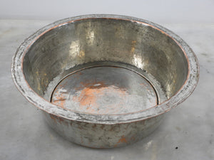 Antique Hand Hammered Tin Plated Copper Bowl/