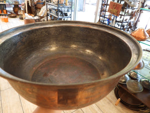 Old Large Handmade Copper Bowl