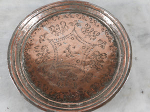 Old Handcrafted Turkish Round Tray